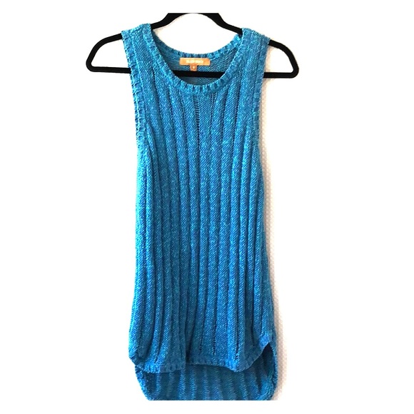 Ellen Tracy Size M Blue Knit Tank Top - Picture 1 of 4